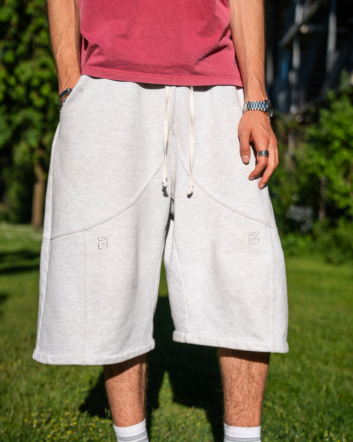 Plaid Sweatpants Shorts